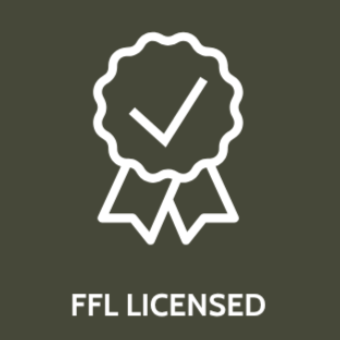 FFL licensed badge of excellence symbolizing full compliance and trusted firearm sales at RWE Arms.